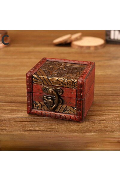 Choice C 1pc Antique Small Square Box, European Style Retro Wooden Candy Stor...