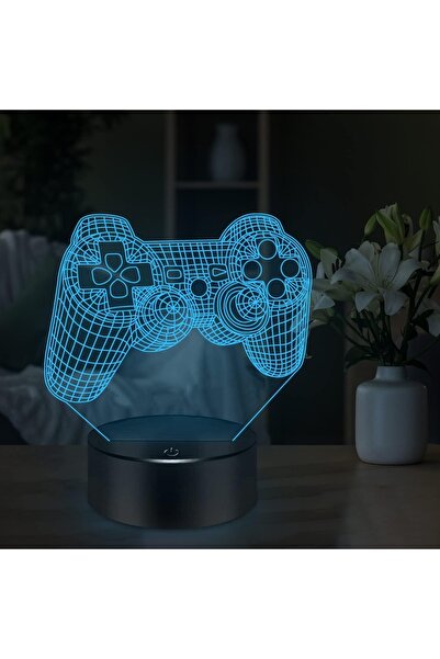 Choice RGB black USB powered modern game controller LED night light, home bed...