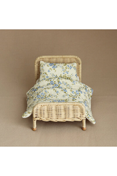 Choice سرير من الخيزران فاتح اللون مع أغطية، مناسب لدمية Bjd Ob1، بمقياس 1:8-...