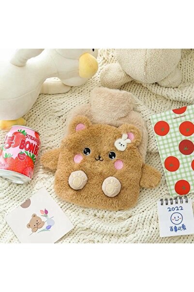 Choice brown 1pc New Cartoon Rabbit Warm Bag PVC Thick Hot Water Bag Cute Plu...