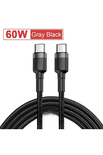 Choice كابل بيانات USB من النوع C إلى USB C رمادي اللون بطول 1 متر وقوة 60 وا...