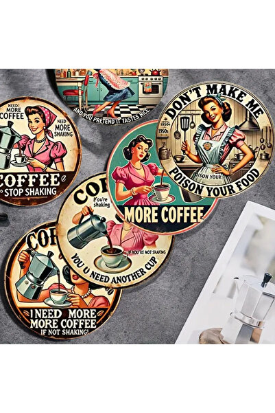 Choice BD163 6 pieces/set of wooden anti-slip coasters with character pattern...