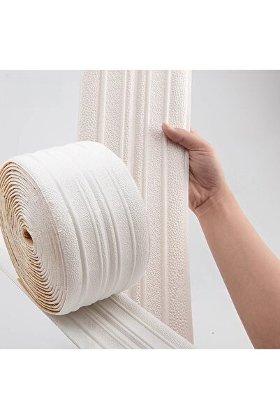 Choice ملصقات جدارية بيضاء ذاتية اللصق، مقاس كبير 2.3 متر × 14 سم، لتزيين الم...