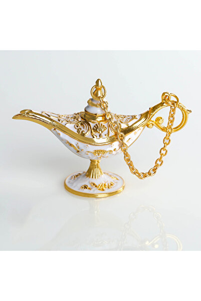 Choice مصباح علاء الدين السحري على شكل بوق معدني أبيض، تقليد للحرف اليدوية ال...