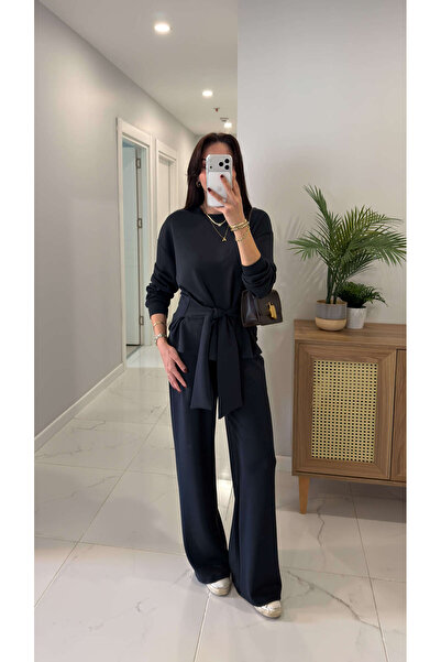 BİRCANÇİL Gessa Anthracite Tie-Front Modal Set