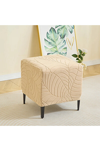 Choice A6 Stool Cover Jacquard Square Ottoman Stool Cover Elastic All-inclusi...