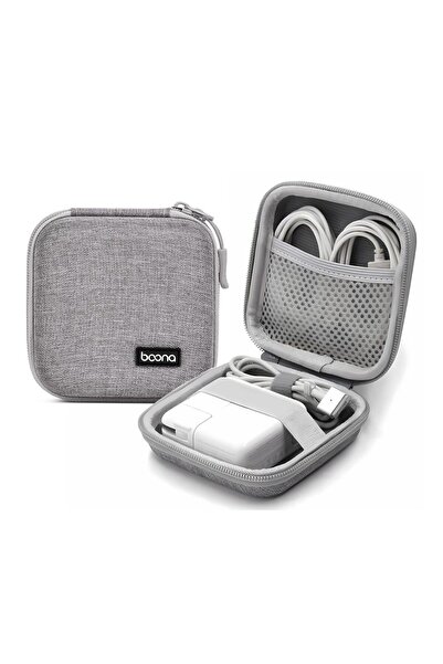 Choice جراب شاحن رمادي-أكسفورد لجهاز ماك بوك، منظم شاحن صغير، حقيبة محمولة، ح...