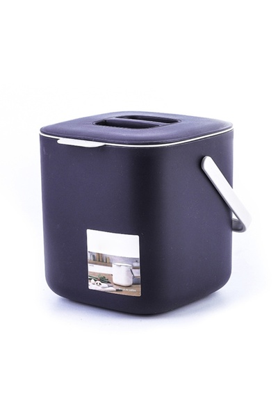 Choice سلة مهملات منزلية بلاستيكية بنفسجية اللون ذات طبقتين مع مقبض، مزودة بم...