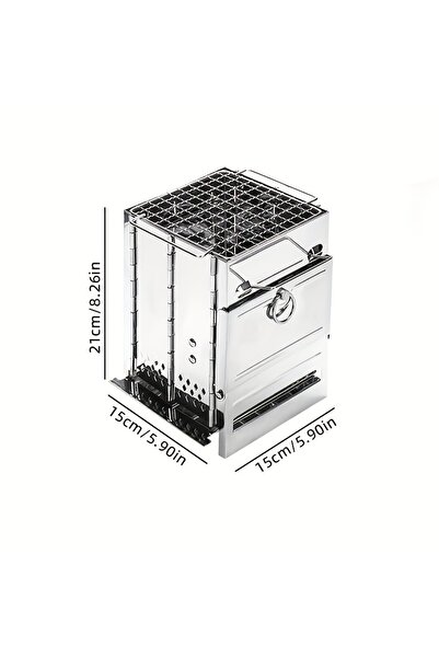 Choice موقد حطب محمول قابل للطي مصنوع من الفولاذ المقاوم للصدأ، مناسب للتخييم...