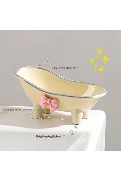 Choice علبة صابون كريمية لحوض الاستحمام، رف صابون، صابون على شكل فيونكة لطيفة...