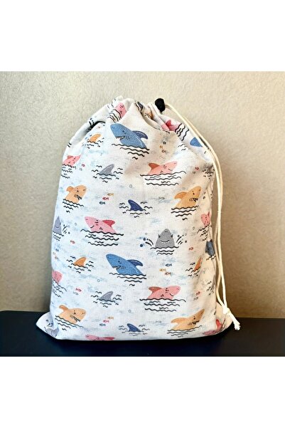 Choice white shark 1 piece of single-drawstring pouch: portable travel storag...