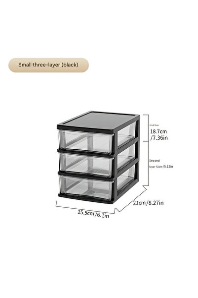 Choice صندوق تخزين مكتبي بثلاثة طوابق على الطراز الياباني - منظم أدراج شفاف ل...