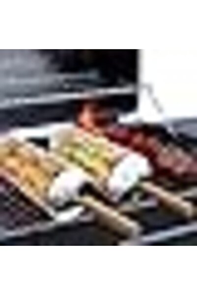 Arabest سلة شواء دوارة، قطعتان من سلة شواء من الفولاذ المقاوم للصدأ مع مقبض خ...