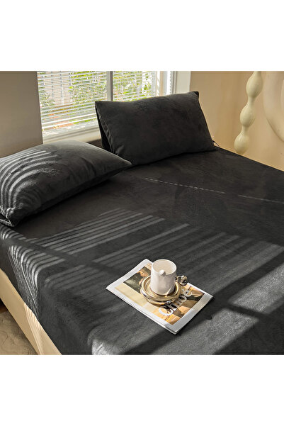 Choice 48x74cm 2pc BlackGrey 2Pcs/Set Solid Color Flannel Pillow Case Soft Co...