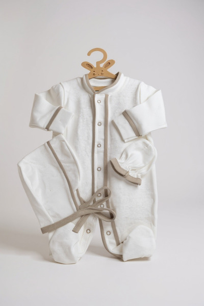 Şeker Tadında Tasarımlar 100% Cotton Combed Cotton Newborn Romper Set with Pi...