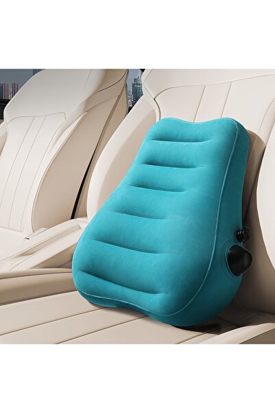 Choice Turquoise Ergonomic Inflatable Lumbar Support Pillow, Press Type Cushi...