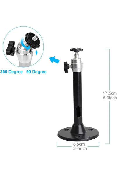 Choice Black 22CM Salange Projector Bracket 360° Rotatable Ceiling Wall Mount...