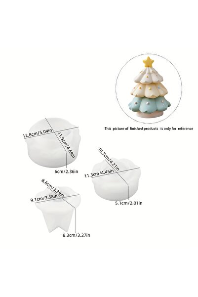 Choice مجموعة واحدة من قوالب السيليكون لشجرة عيد الميلاد بثلاث طبقات، مناسبة ...