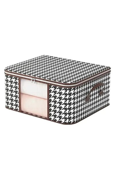 Choice صندوق تخزين محمول كبير السعة 60 × 40 × 30 باللونين الأبيض والأسود، منظ...