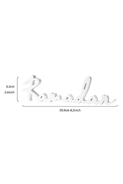 Choice قطعة واحدة من حروف رمضان البيضاء البسيطة، قطعة زخرفية لعيد رمضان.