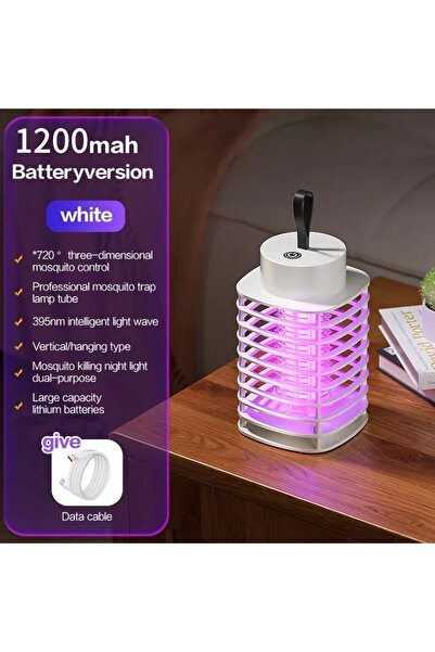 Choice3 مصباح كهربائي أبيض اللون لقتل البعوض، يعمل بمنفذ USB، مزود بخاصية صاع...