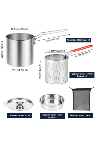 Choice Style 2 Deep Frying Pot Stainless Steel Fryer Pan Fry Pot with Basket ...