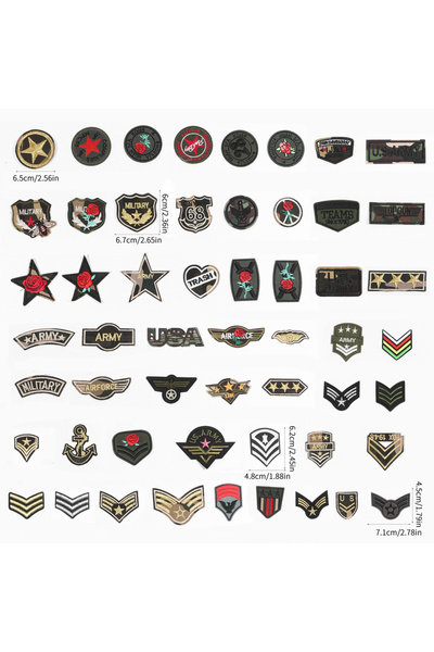 Choice random 50pcs 50Pcs Random Morale Patch Bundle, Full Embroidery Loop an...