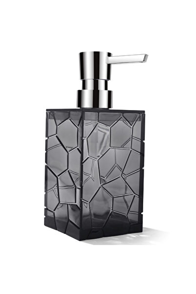 Choice 320ml Black Clear Acrylic Liquid Hand Soap Dispenser（10oz） with Silver...