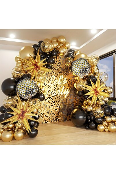 Choice مجموعة أخرى من البالونات السوداء والذهبية، 157 قطعة، بالونات فويل على ...