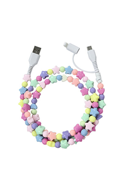 Choice 1m type 2 2 in 1 Charging Cable for IPhone Fast Data Sync Beads Phone ...