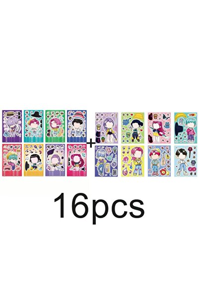 Choice 16 قطعة من ملصقات اصنعها بنفسك، 8/16 قطعة من ملصقات أحجية شخصيات الكيب...