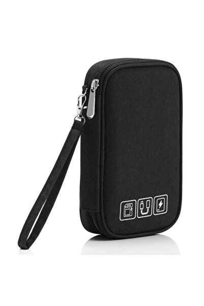 Choice حقيبة تخزين كابلات متعددة الأغراض سوداء اللون، منظم إلكتروني، شاحن رقم...