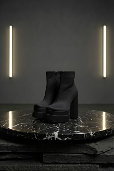 Tarz Topuklar Cizme de damă Vegaaa din piele intoarsa neagra cu varf patrat c...