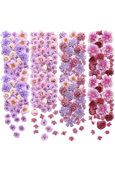 Choice 50 قطعة من الزهور الاصطناعية الأرجوانية المصنوعة من الحرير لتزيين المن...