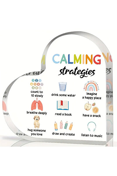 Choice لوحة أكريليك قطعة واحدة Q810 - ديكور مكتبي على شكل قلب يحمل عبارات تحف...