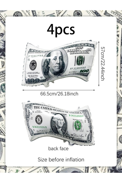 Choice بالونات أخرى على شكل أوراق نقدية (4 قطع أو 2/4 قطع) لتزيين حفلات أعياد...