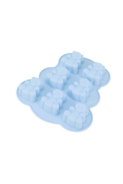 Choice Blue Cookie Mould Silicone Lovely Bear Cake Mold 7 Holes Animal Cookie...