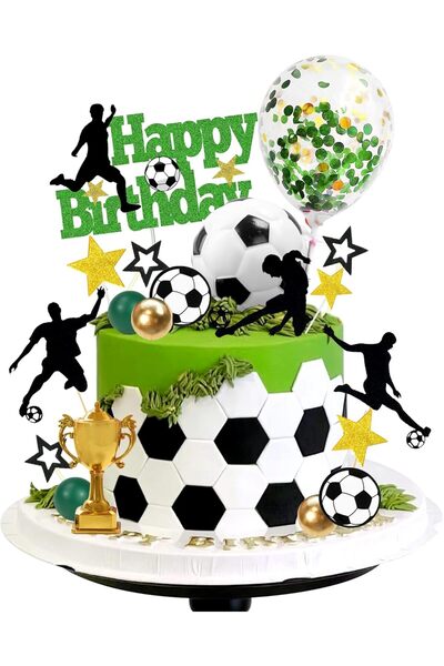 Choice 31pcs Soccer Cake Topper Soccer Ball Player Cake Decorations for Socce...
