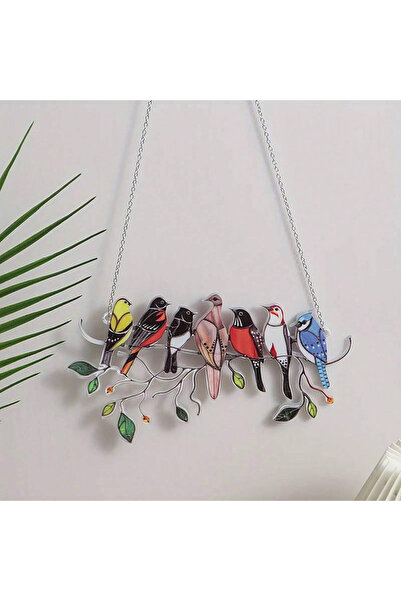 Choice Multicolor 1pc-Multicolor bird Ornaments Acrylic Panel Window Wall Han...