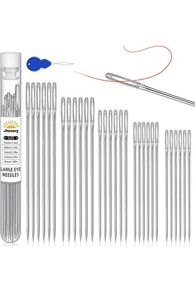 Choice1 30pcs FELE Large Eye Sewing Needles, 5 Size Hand Sewing Needles, Quil...