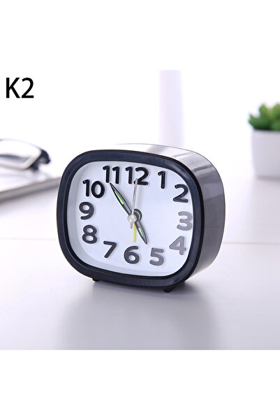 Choice3 2 Square Round Alarm Clk Small Silent Table Alarm Clk Wake Up Clk Bat...