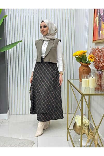 GK Plaid Skirt with Zipper