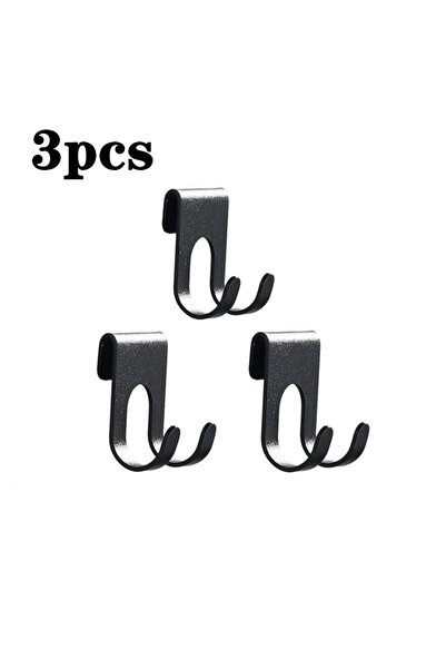 Choice 5.5X4 سم أسود - 3 قطع 1/3 قطع خطاف ألومنيوم دش باب زجاجي خطاف ثقب حر ر...