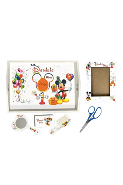 Inovius Handmade word tray - Mickey and the Balloons - HM5