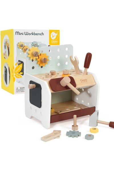 Classic World Workbench for Kids, 29 Pieces, Wood