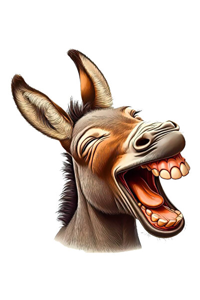 MegaSticker ملصق الحمار الضاحك للسيارة، والدراجة النارية، والخوذة، والكمبيوتر...