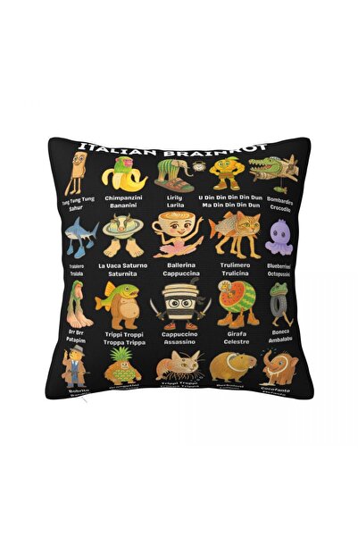 Choice 45x45cm 4 Brainrot Meme Italian Brain Rot Tung Tung Tung Sahu Pillow C...