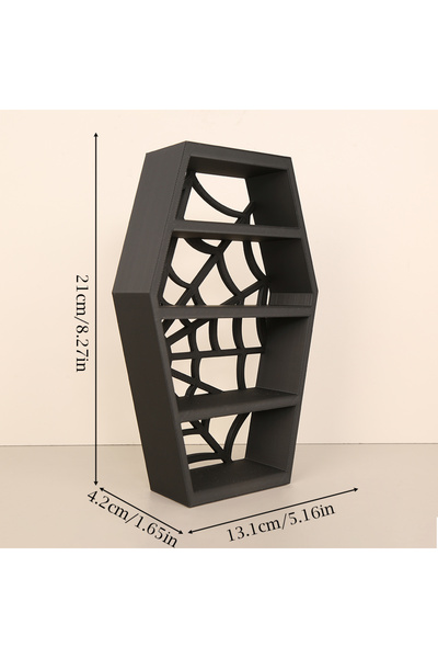 Choice رف أسود متقاطع ذو تصميم داكن على شكل تابوت، ديكور منزلي على الطراز الق...