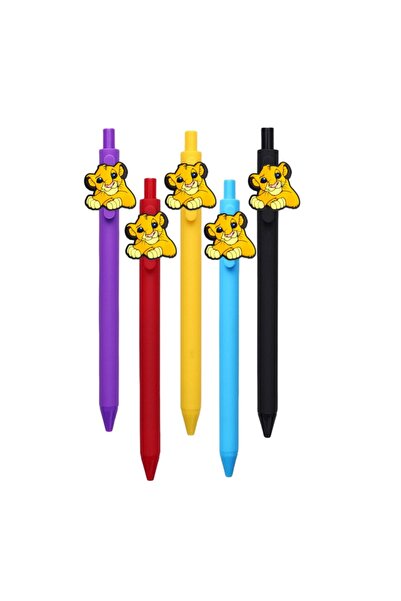 choice2 ٥ أقلام حبر جاف سوداء من نوع الأسد الملك سيمبا، ٠٫٥ مم، مناسبة للطلاب...