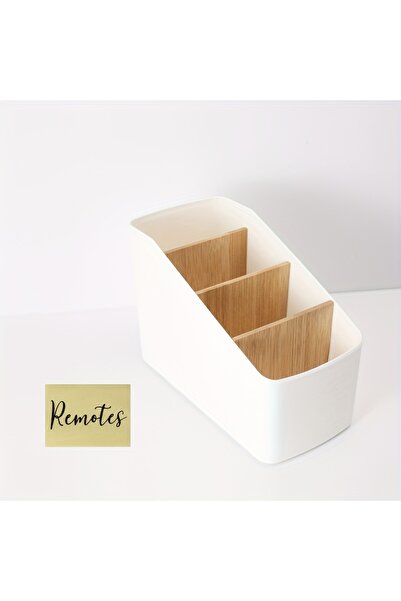 Choice WHITE TV Remote Control Holder with 4 Compartments Remote Caddy/Box/Tr...